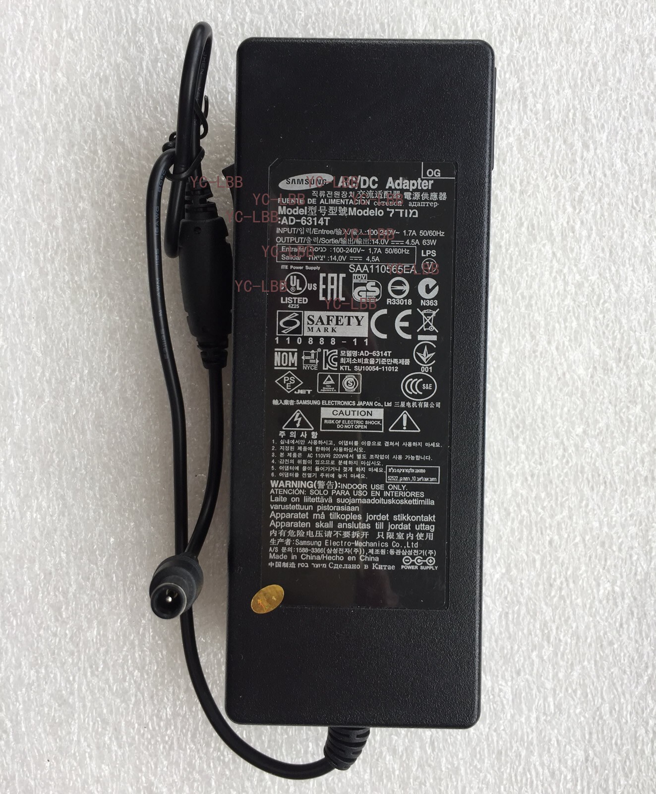 Original Samsung S27B971D,T27B750ND LCD Monitor,AD-6314T AD-6314N 63W AC Adapter