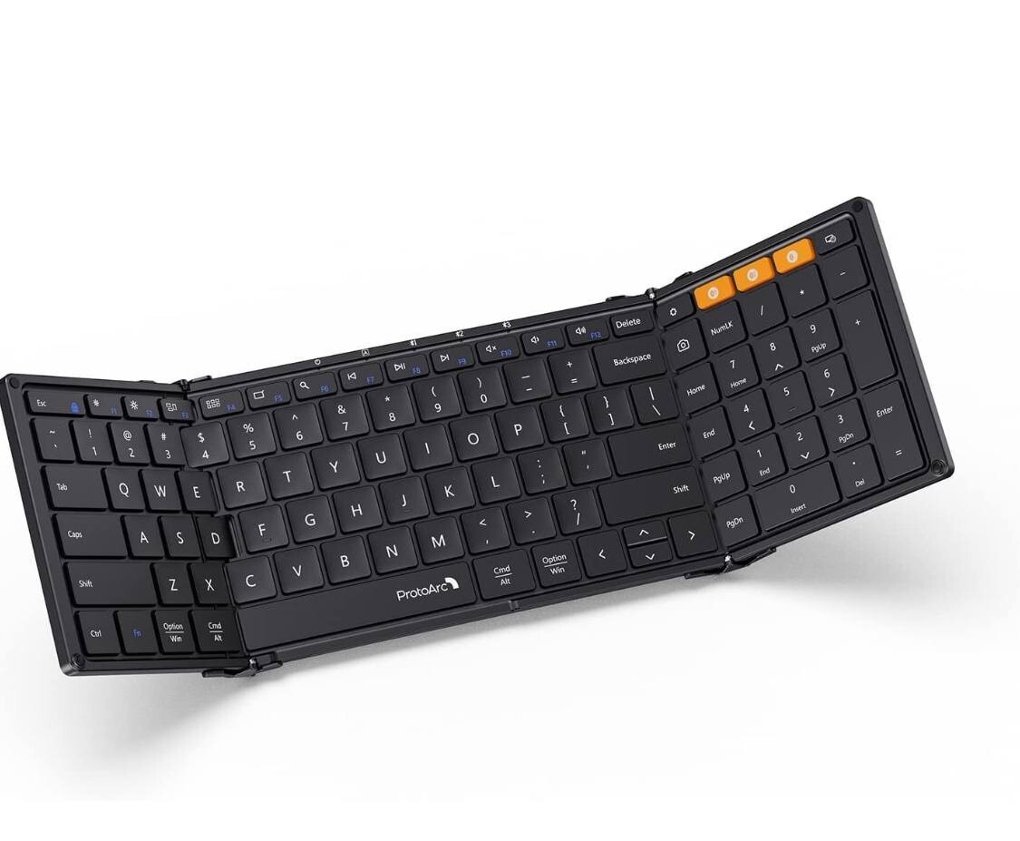 ProtoArc Foldable Bluetooth Keyboard, XK01 Folding Wireless Portable Keyboard