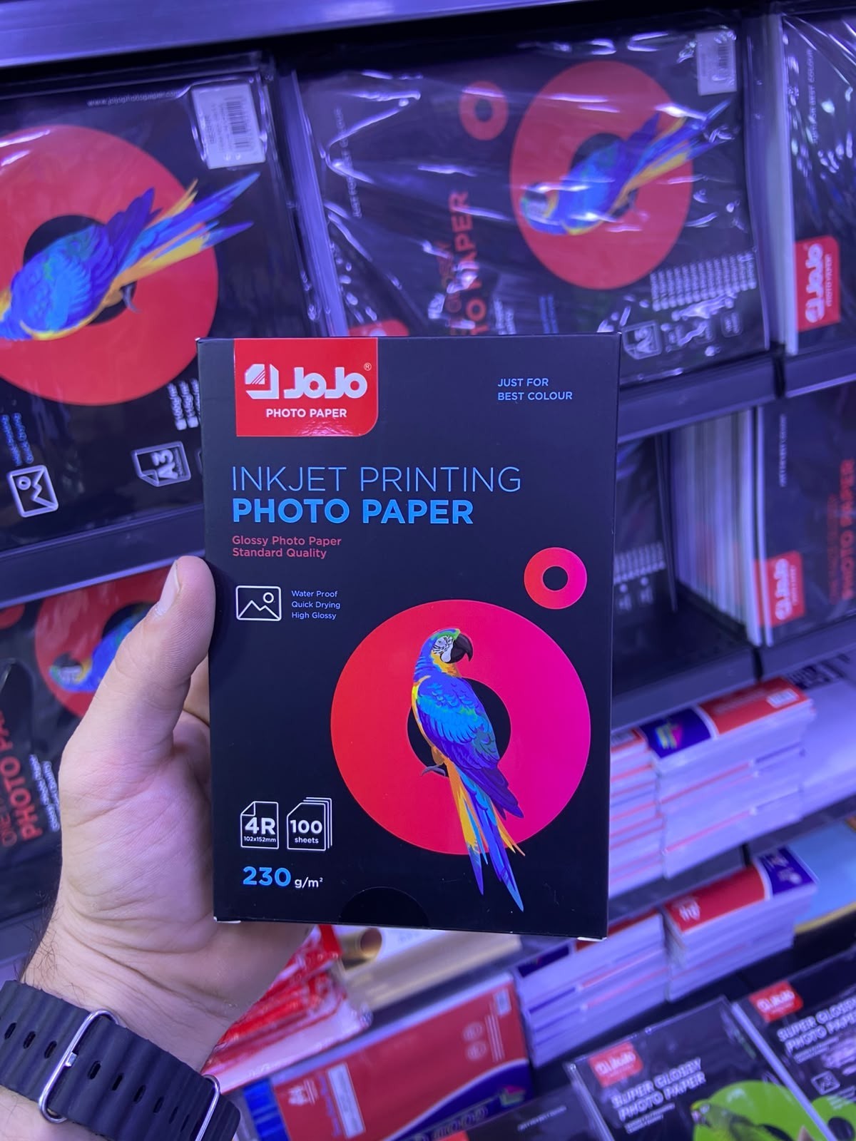Jojo Paper Printer Photo Paper Glossy 6" x 4" 100 Sheets Fit Inkjet Printers