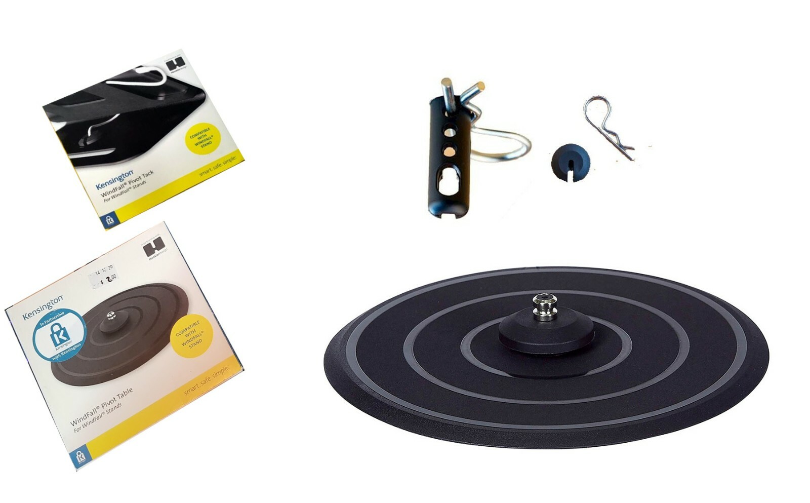 Kensington WindFall Pivot Table + Pivot Track Combo Pack Jet BLACK Both  BNIB 