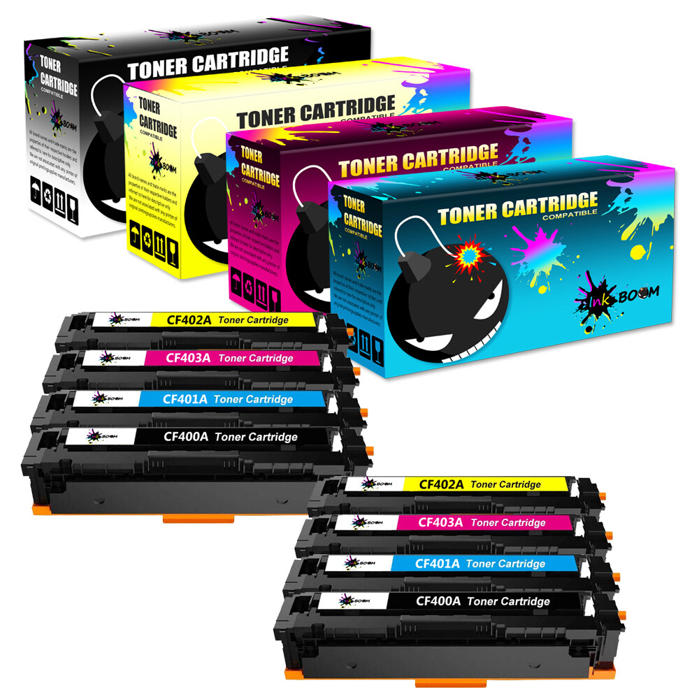 8 Toner Cartridge replace for HP CF400A-3A 201A Laserjet M277dw M252dw M252 M277