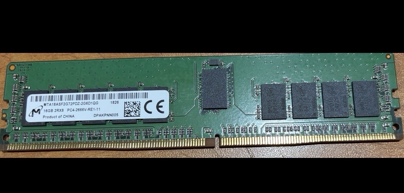 Micron 16GB MTA18ASF2G72PDZ-2G6D1QG DDR4-2666 ECC RDIMM 2Rx8 RAM