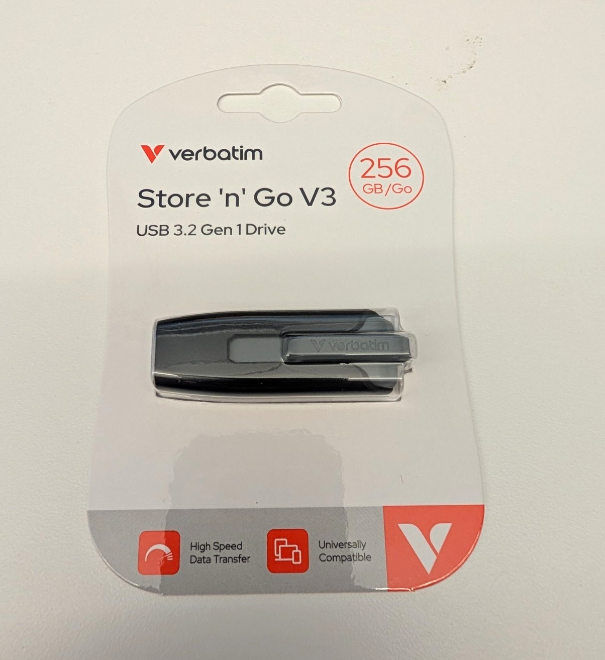 Verbatim Store 'n' Go V3 256GB USB 3.2 Gen 1 Flash Drive Black High Speed
