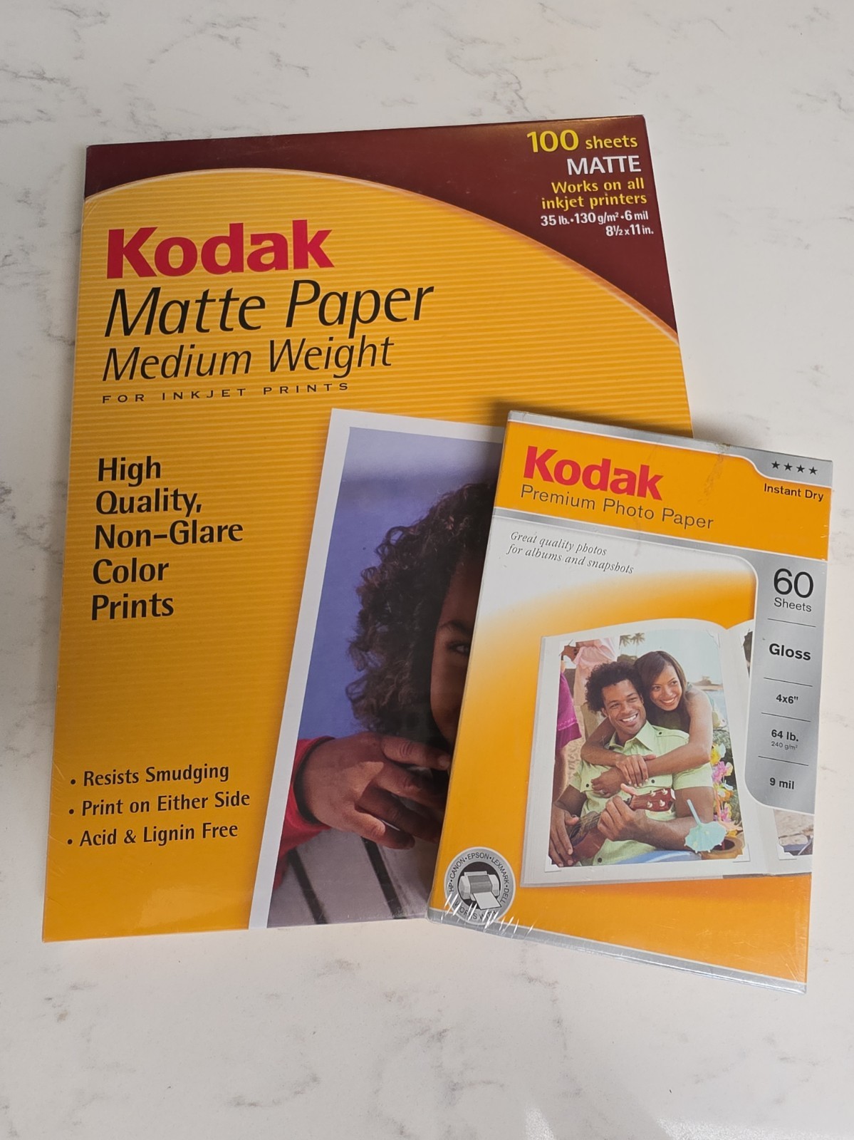 Kodak Photo Paper Matte 100 Sheets 8.5x11 AND 4x6 Gloss Both NIP 