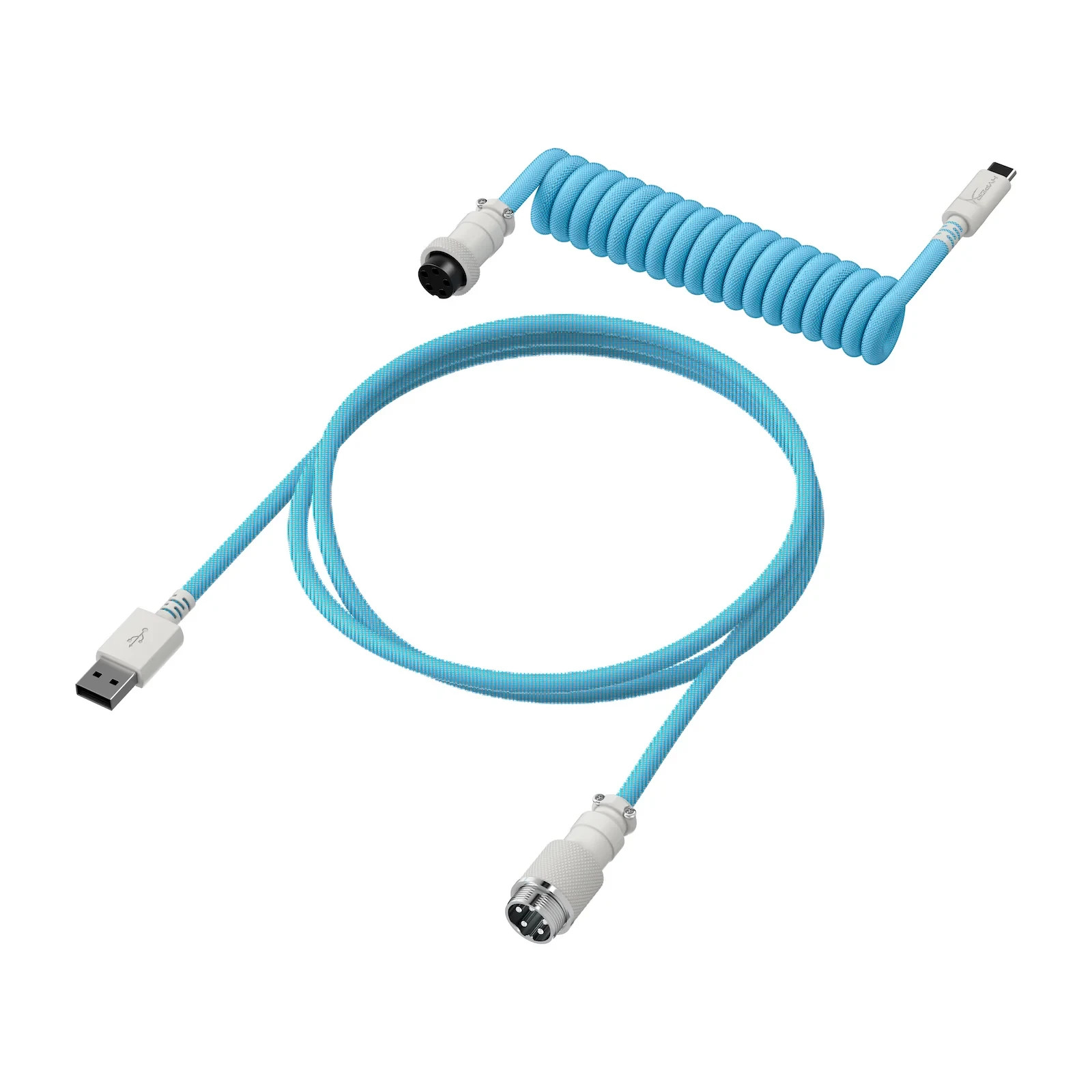 HyperX Coiled USB-C Cable for Mechanical Keyboards Light Blue-White 6J680AAI