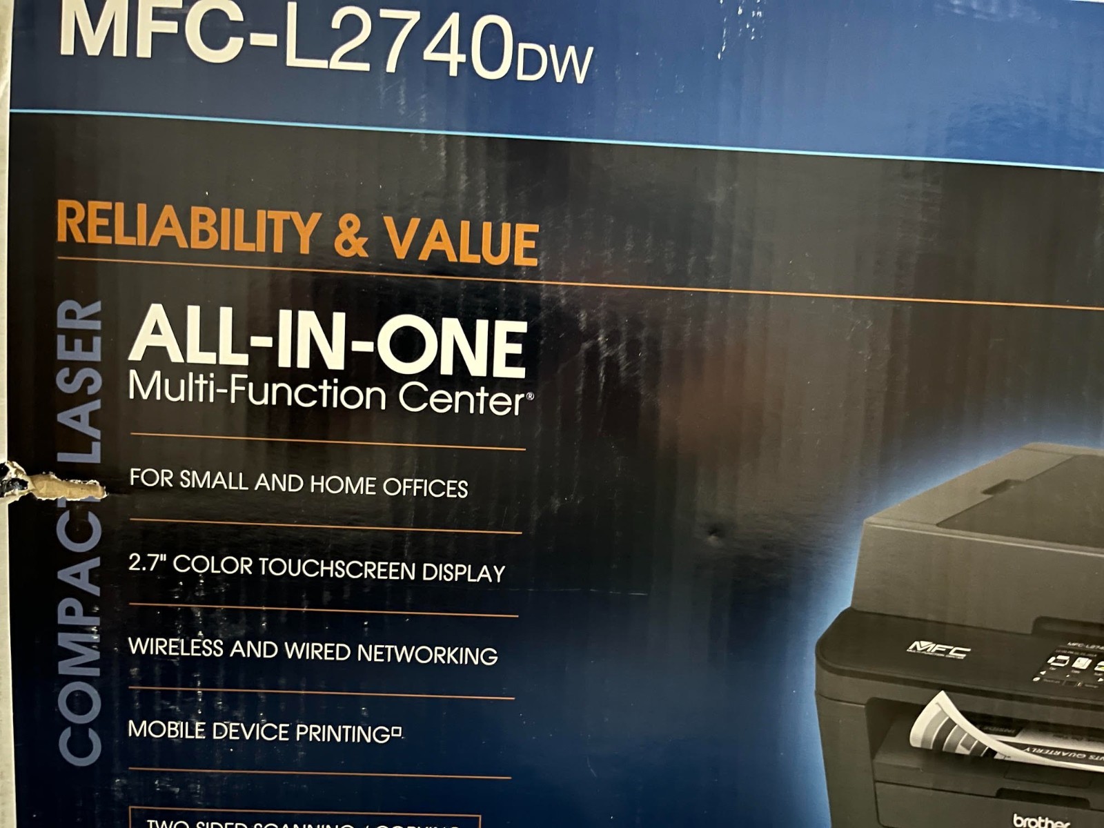 NEW Brother MFCL2740DW Wireless Monochrome Printer with Scanner, Copier, Fax