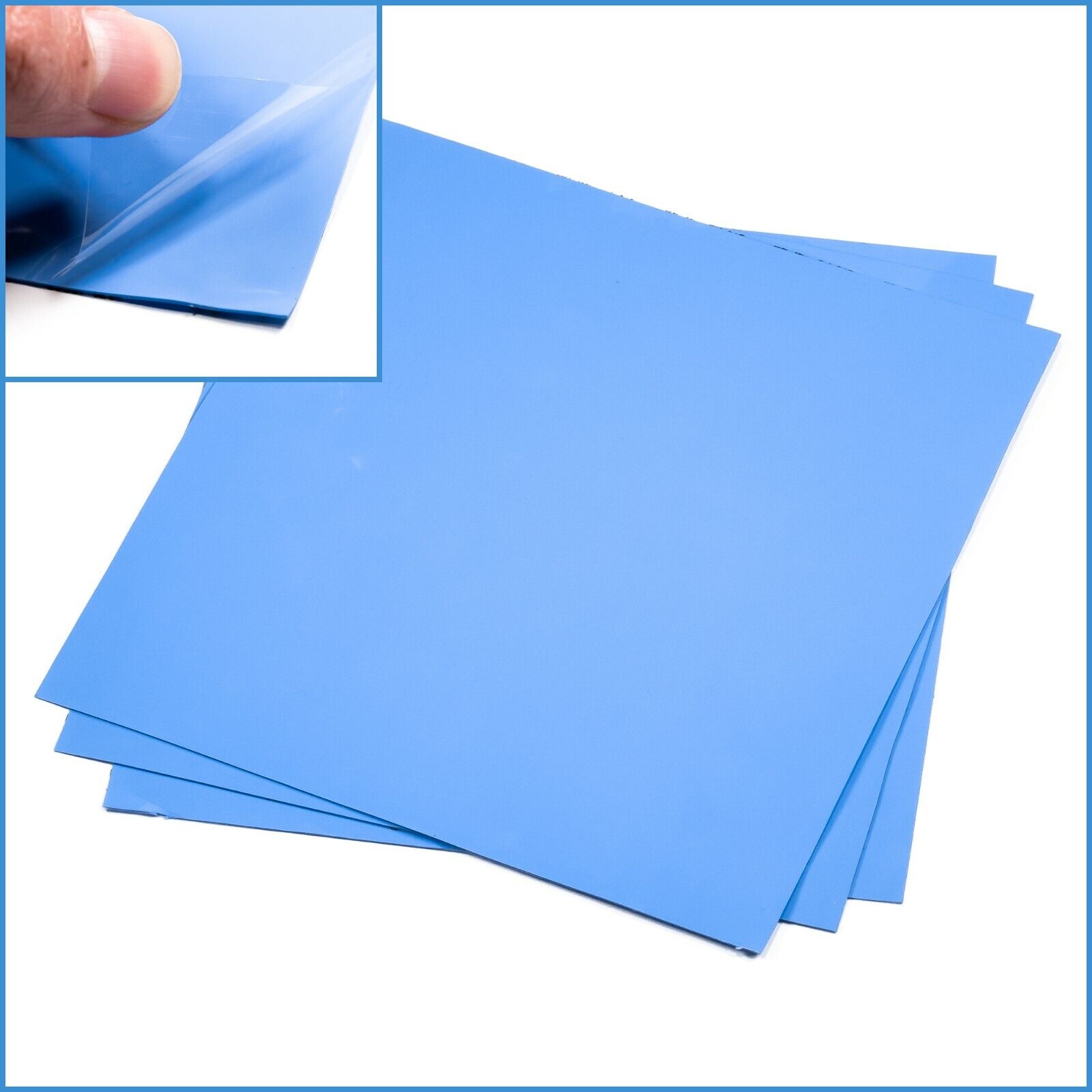1pc Blue 200mm x 200x 0.5mm Silicone Thermal Pad Sheet CPU Memory Board Heatsink