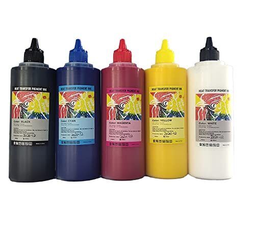 5 Colors DTF PET Transfer Film Pigment Ink 250ml Compatible Multiple Printhead