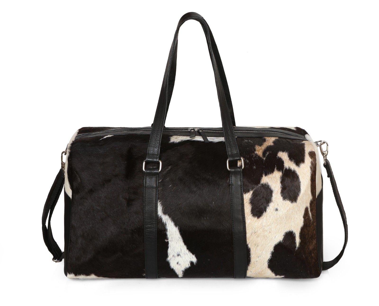 Genuine Hair on Leather Duffle Bag, Travel Bag, Bag for Men, Gym Luggage Handbag