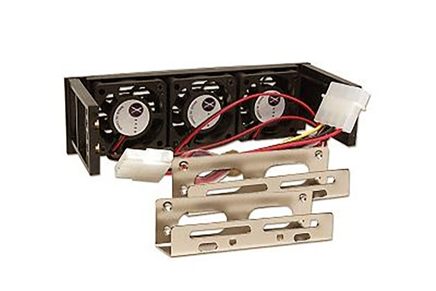 Black 5.25" Bay Cooler for 3.5" Hard Drive (3xFan) Cooling Kit Bracket Adapter