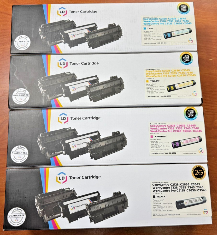 Bundle of 4 Pack of LD Toner Cartridges for XEROX - See Desc for Compatibility
