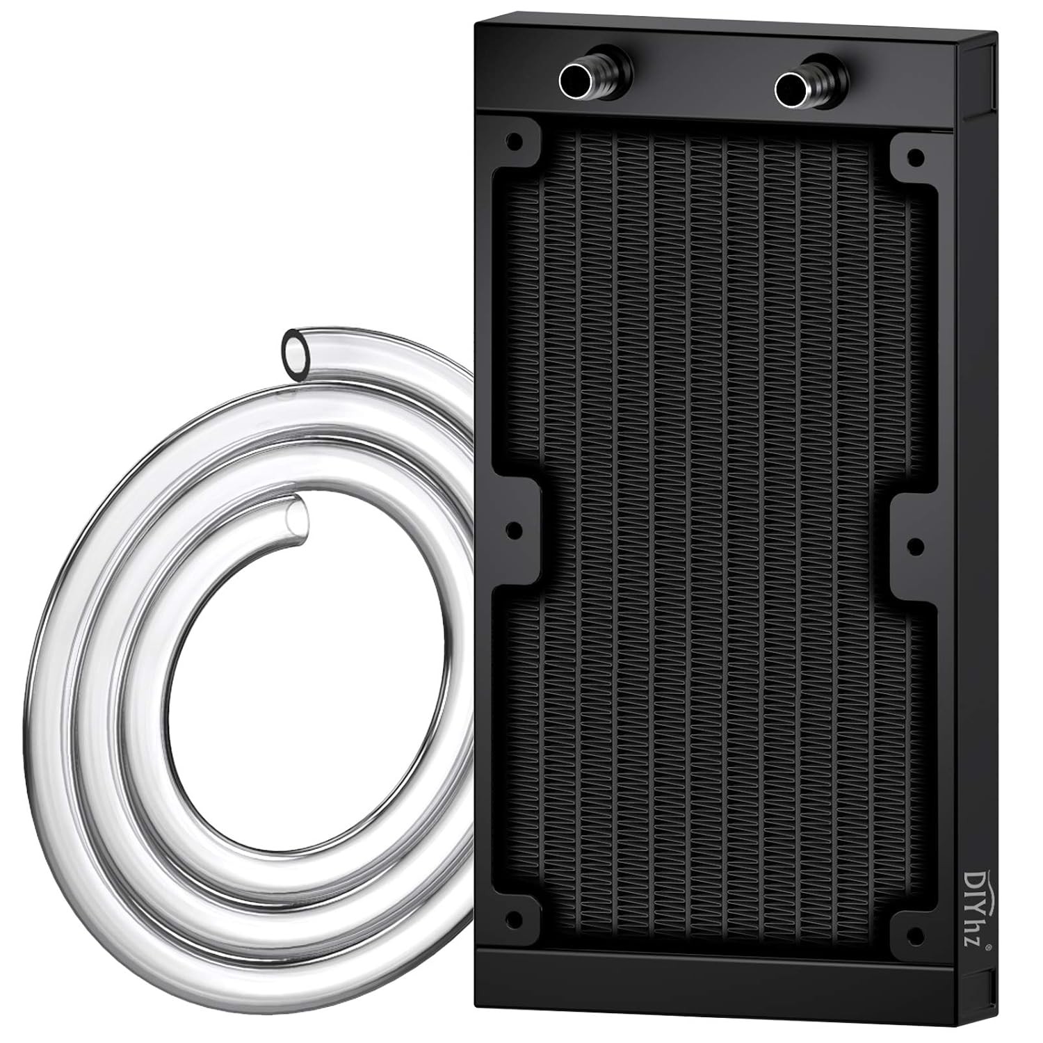 12 Pipe Aluminum 240mm CPU PC Water Cooling Radiator, 120mm Fanless, DC12V Black