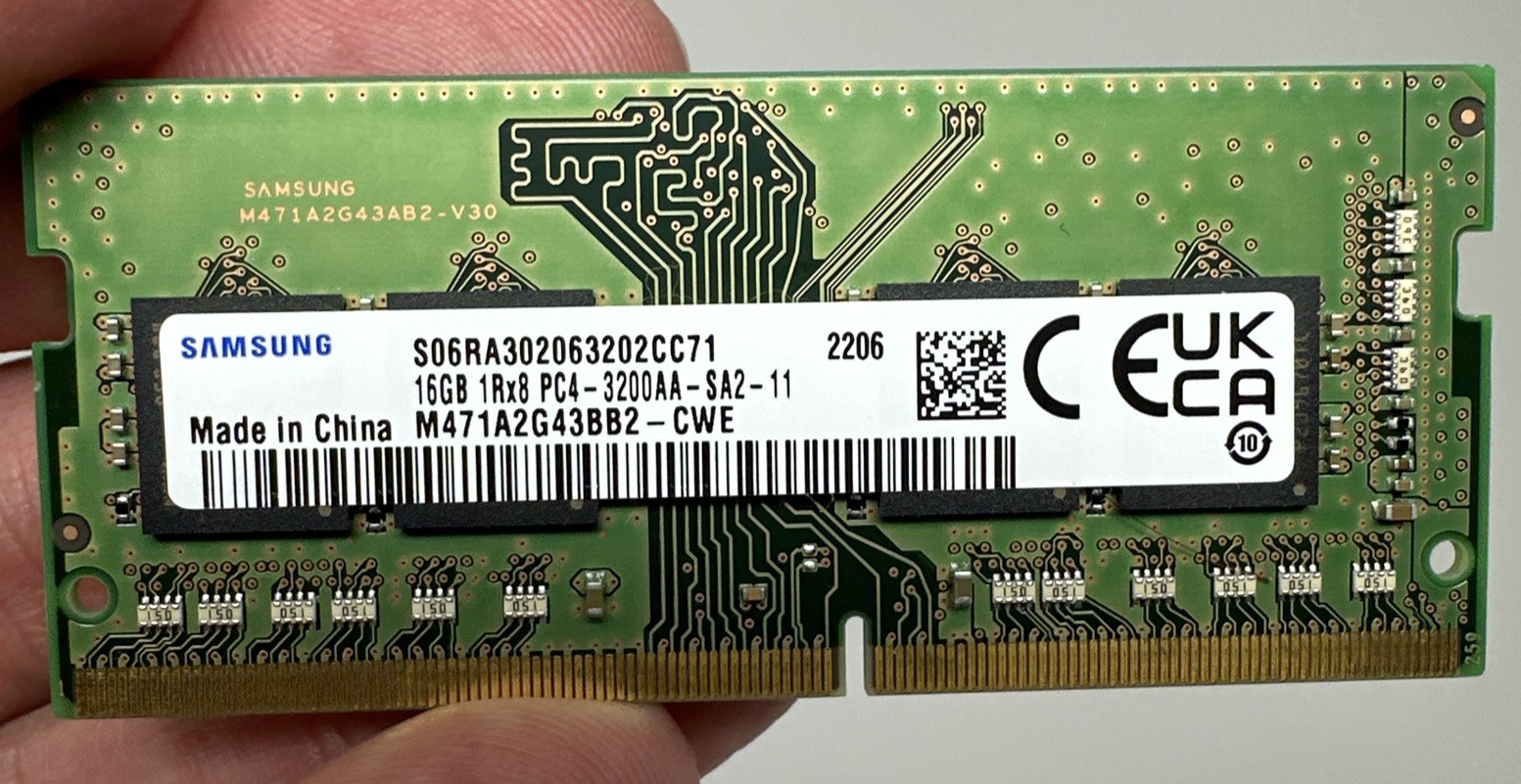 Samsung 16GB 1Rx8 PC4-3200AA DDR4 Laptop Memory RAM SO-DIMM