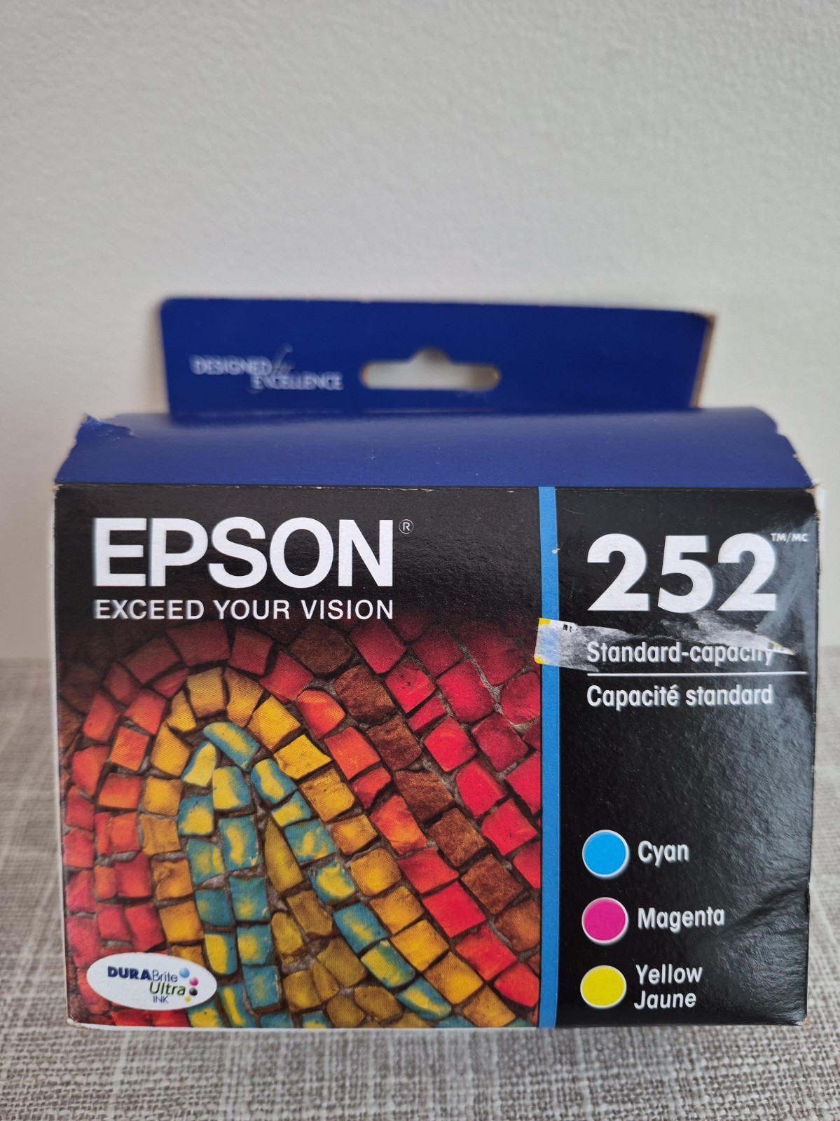 New Epson 252 Cyan/Magenta/Yellow Ink Cartridge Set 04/2027