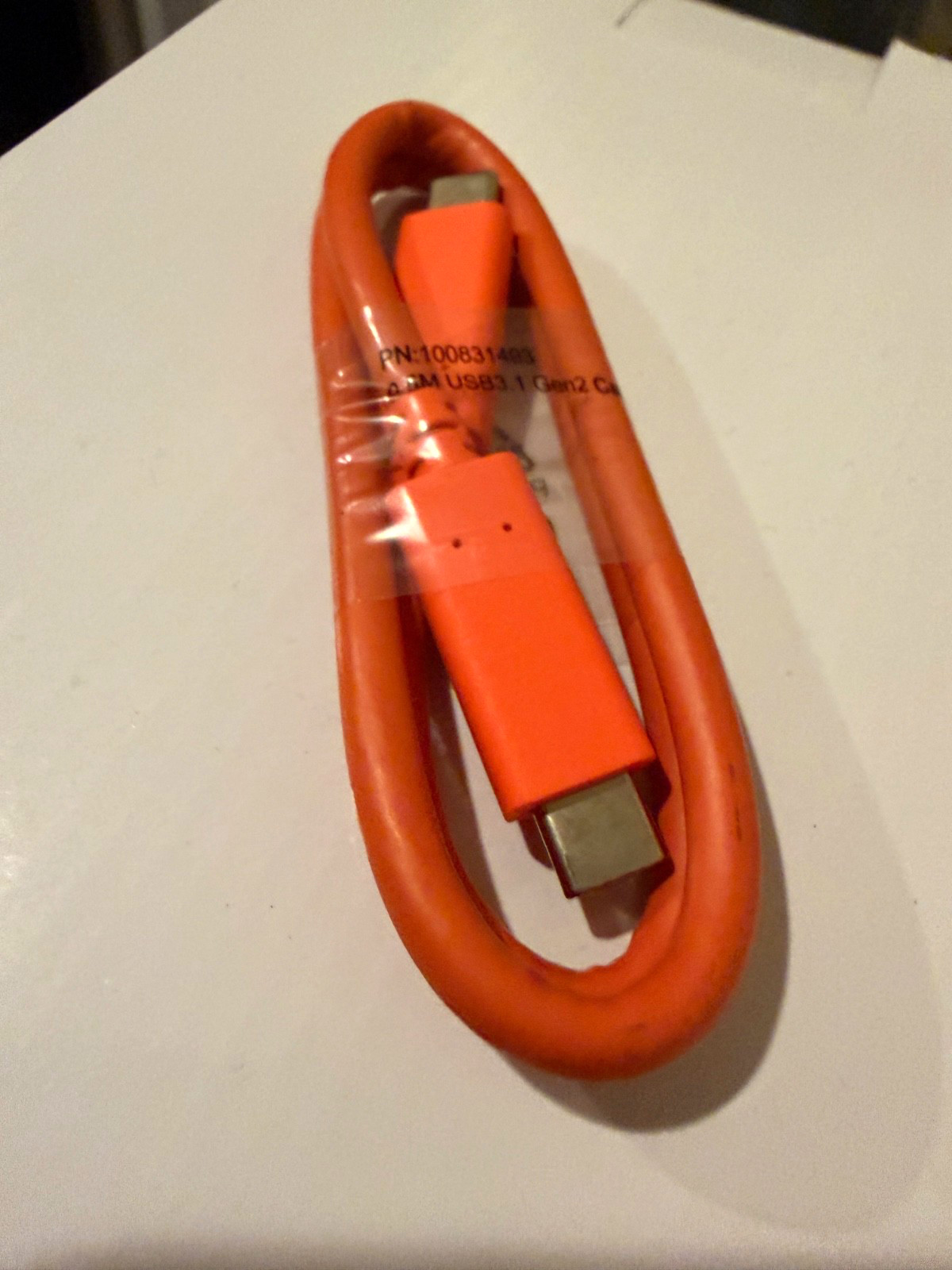 ORANGE USB-C to USB-C CABLE 20in/50cm For LaCie HDD