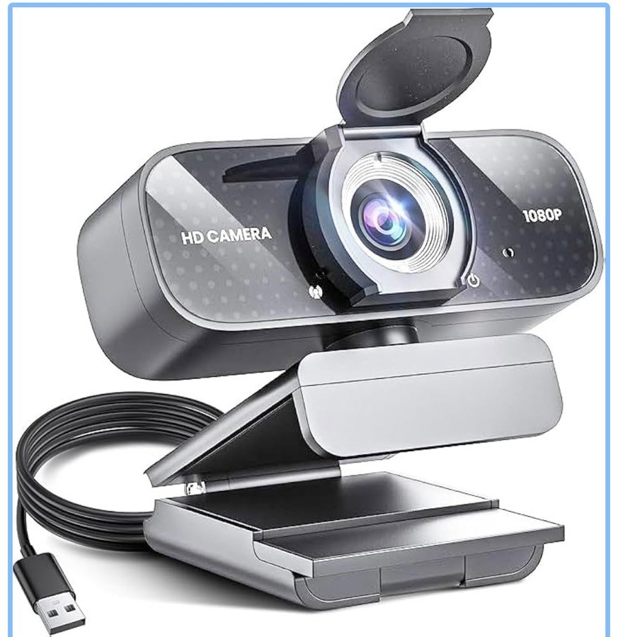 Cámara web 1080P. Full HD Webcam with Noise Cancellation Mic