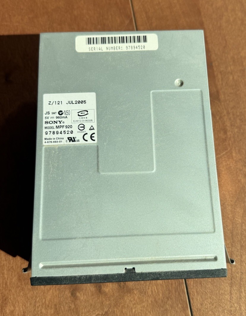 Sony MPF920-Z 1.44MB 3.5-Inch Internal FDD Floppy Drive ( Tested & Working )
