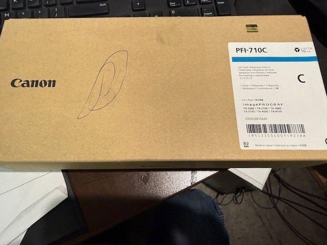 Canon PFI-710C 2355C001 Pigment Cyan Ink Tank Exp 2024/05.  New Sealed Box