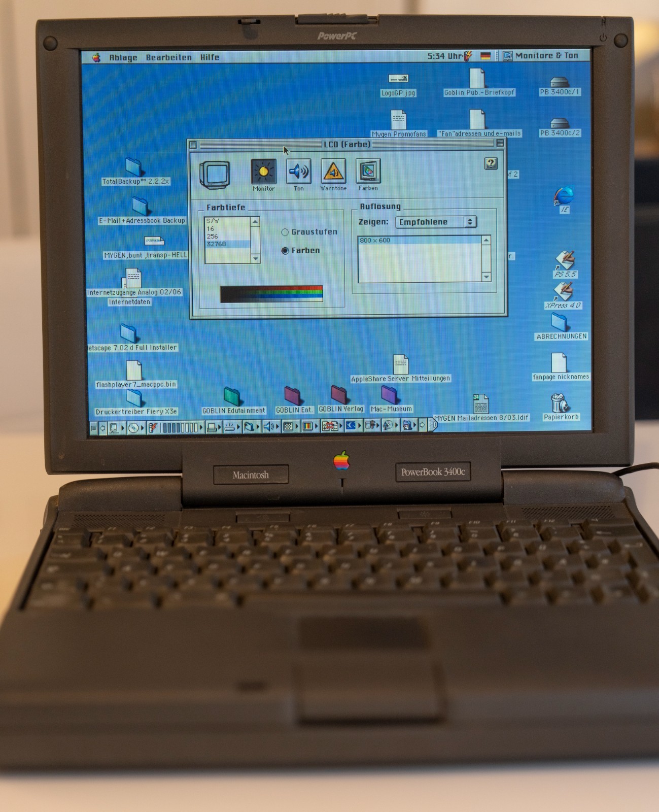 APPLE MACINTOSH POWERBOOK 3400c/240 Model:M3553. Working, from 1997