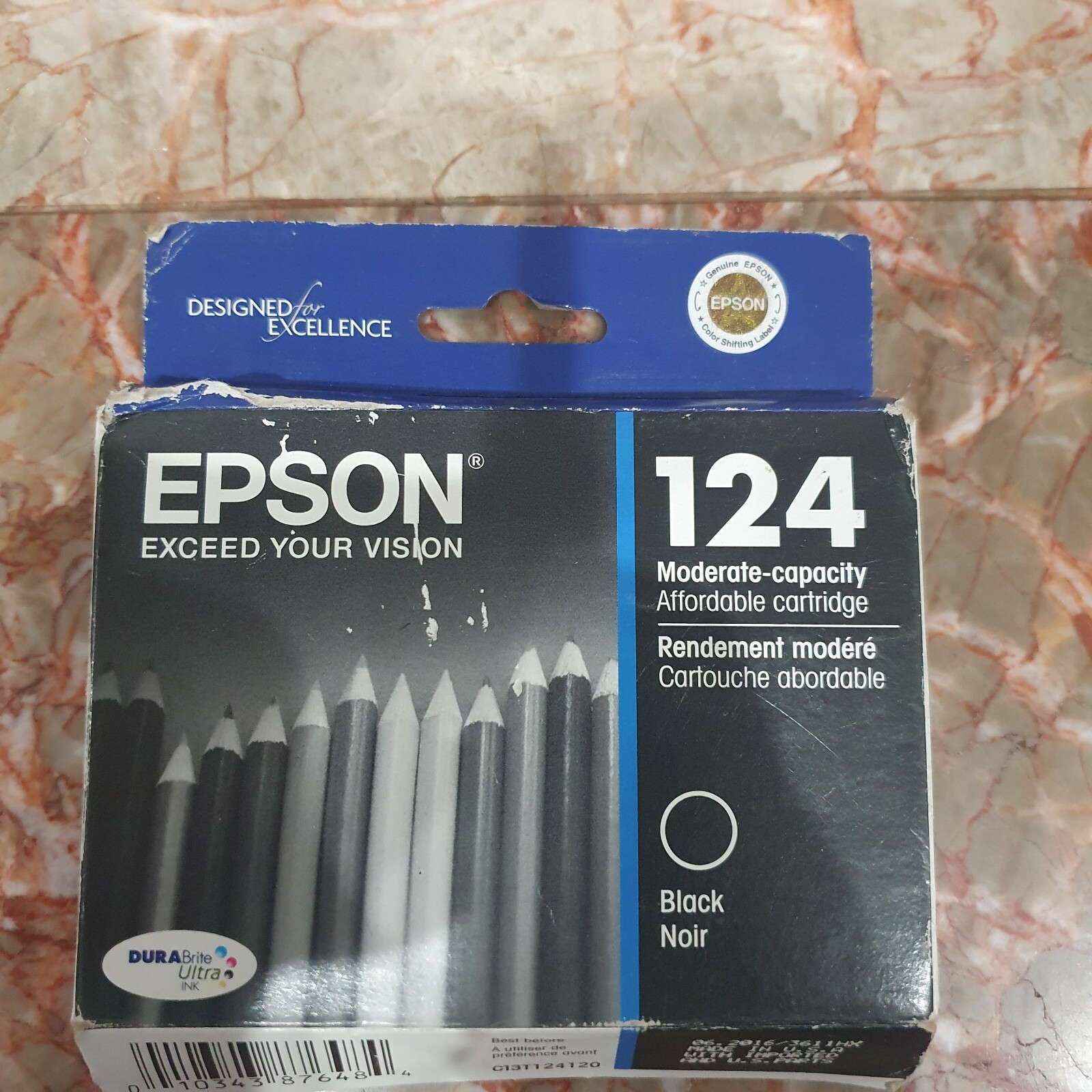 Epson 124 (T124120-S) DuraBrite Ultra Black Ink Cartridge