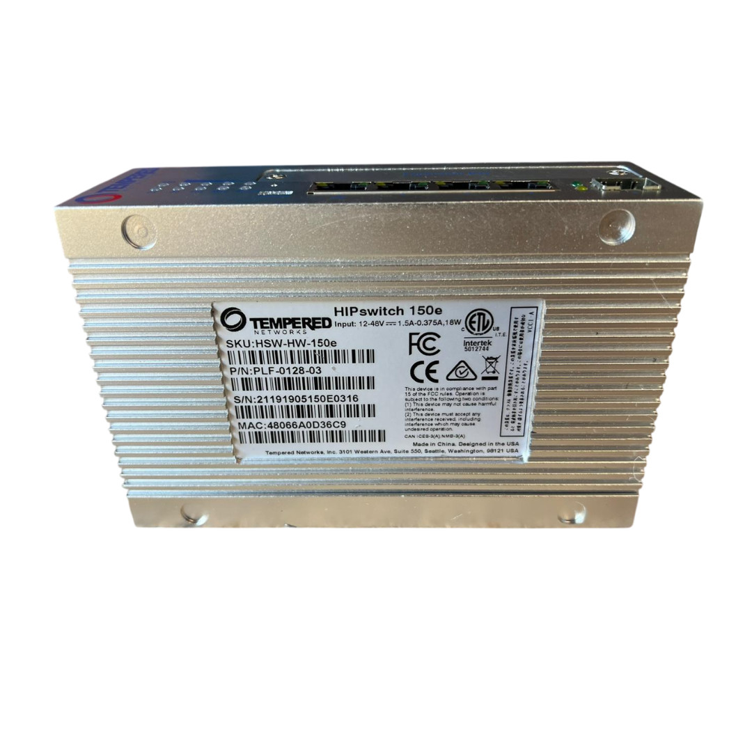 New Tempered Networks HIPswitch 150e PLF-0128-03 Zero Trust Switch 5-Port + PoE