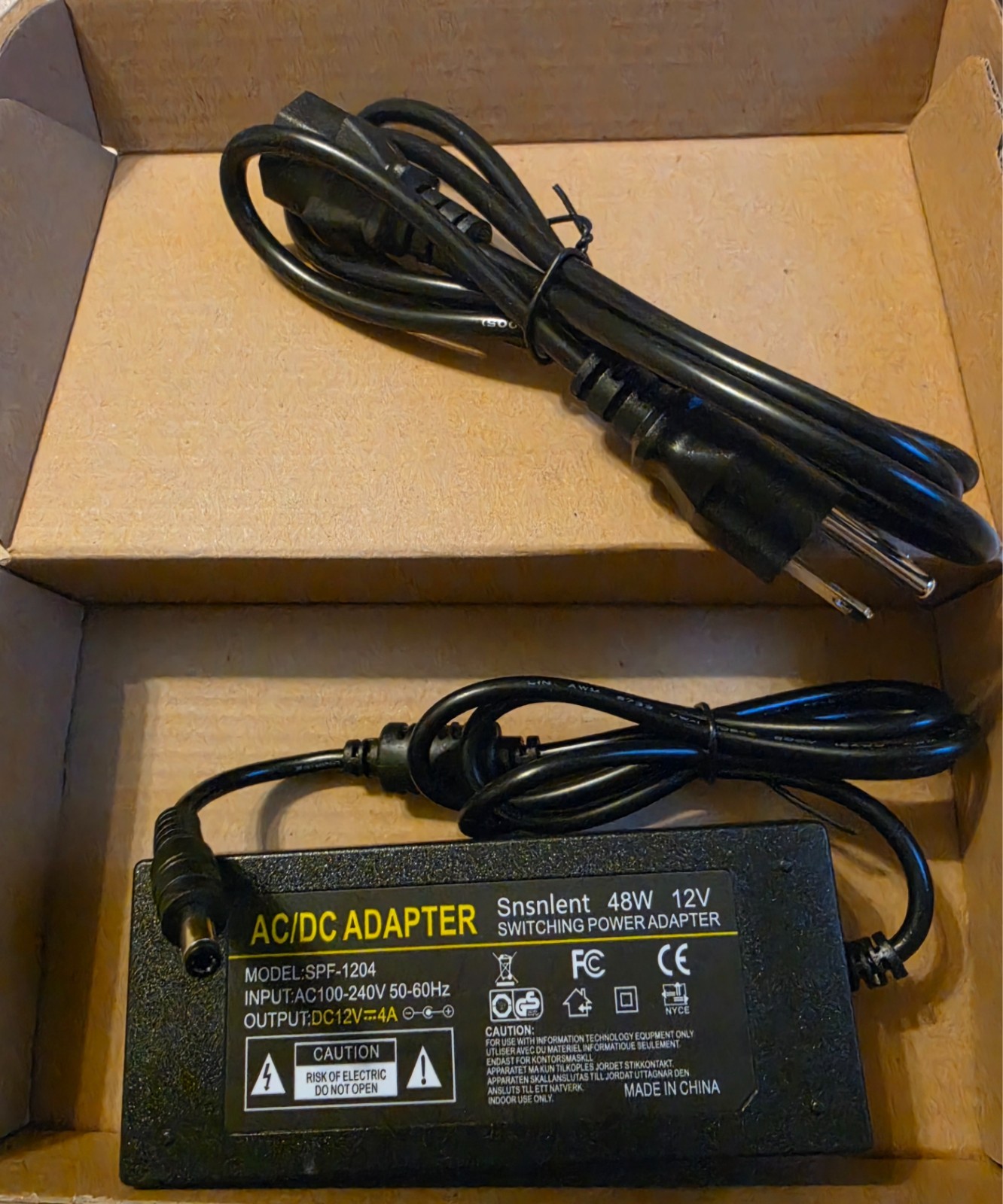 Snsnlent DC 12V 4A 48W AC adapter power supply 12V