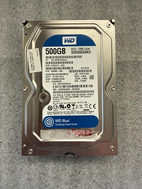 Western Digital Blue WD5000AAKX SATA desktop hard drive 500Gb