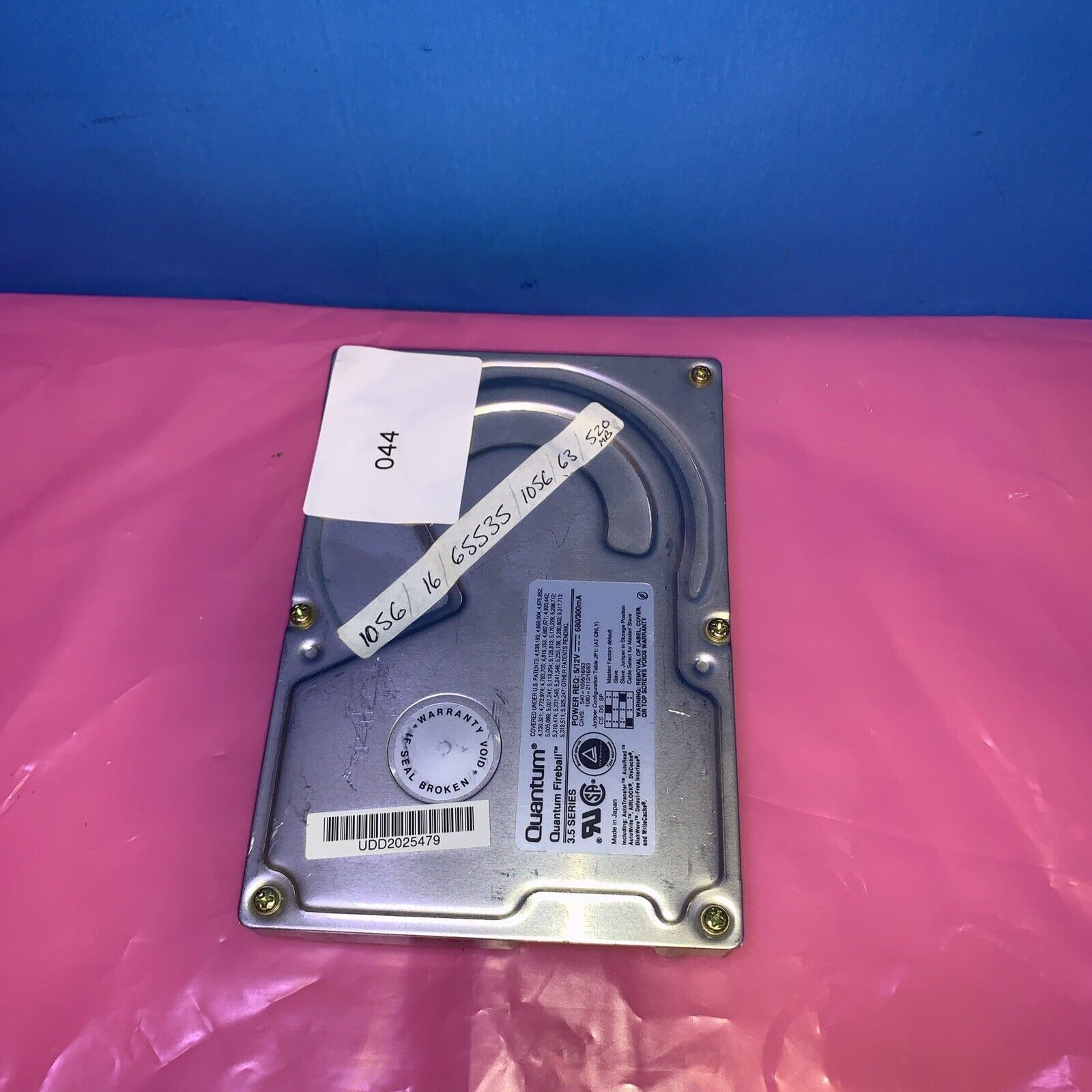 Vintage~ Quantum FB54A011 REV 03 IBM 06H8729 Fireball 540AT 540MB IDE Hard Drive