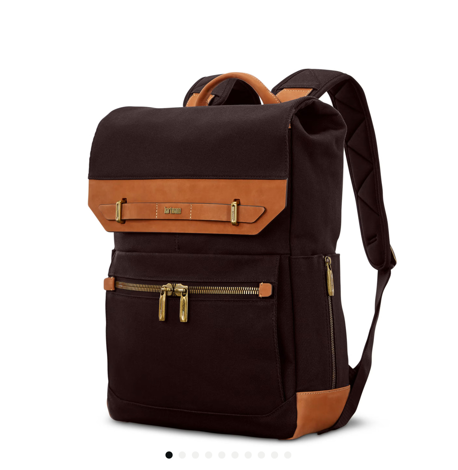 Hartmann Reserve Executive Backpack Leather Trim Laptop Travel Bag NWT