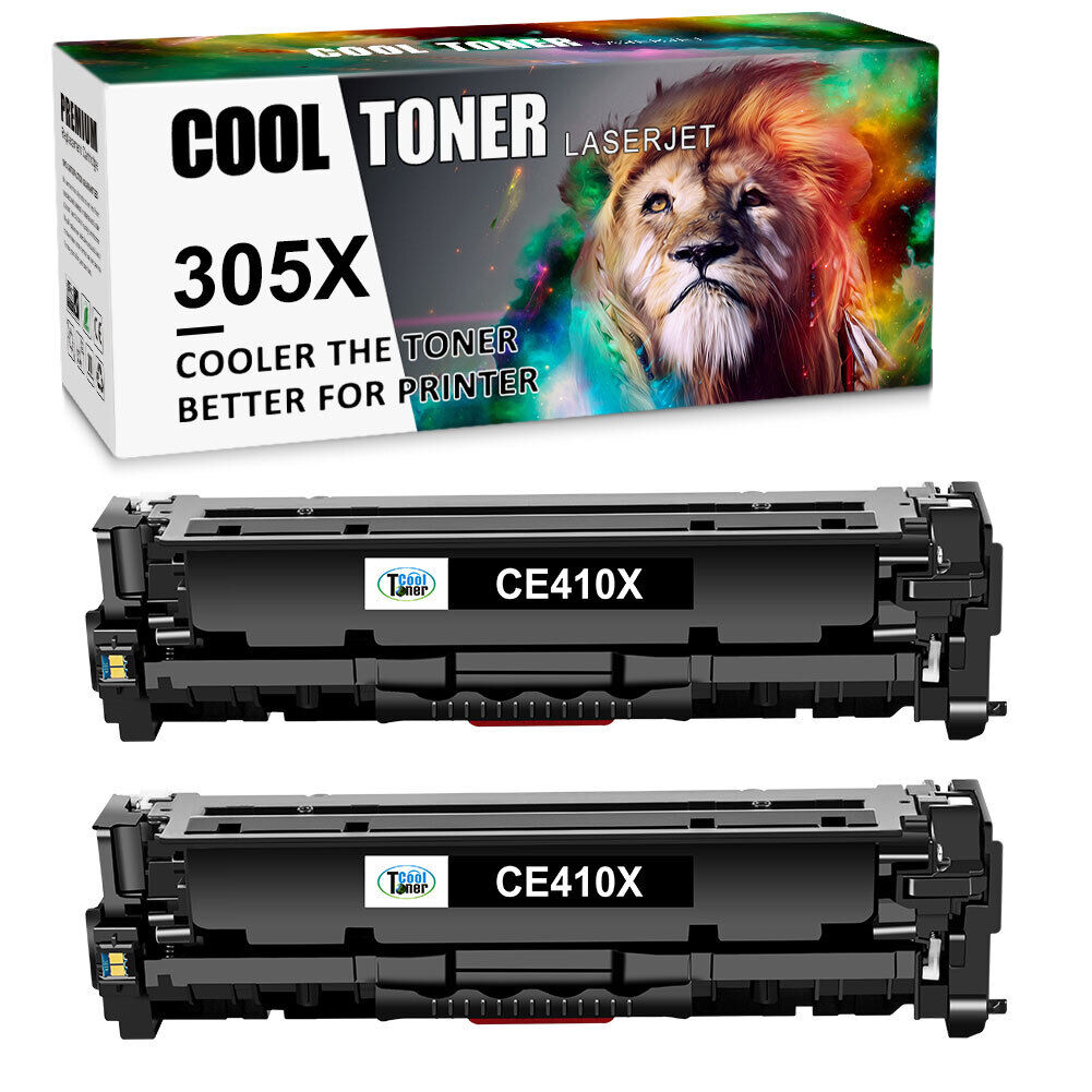 2x Compatible CE410A 305A Black Toner for HP Laserjet Pro 400 M451dw M475 M375nw