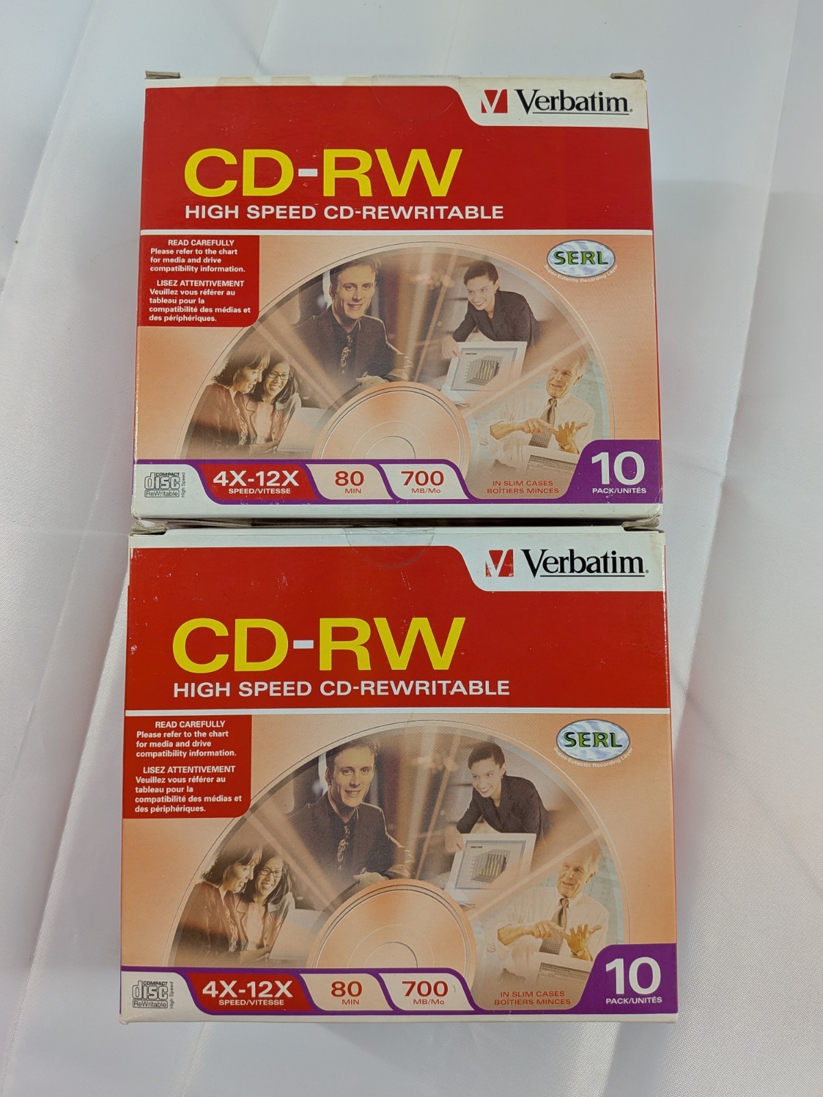 Verbatim CD-RW High Speed 4X-12X 700MB 80 Min Blank Discs Lot of 20 Sealed