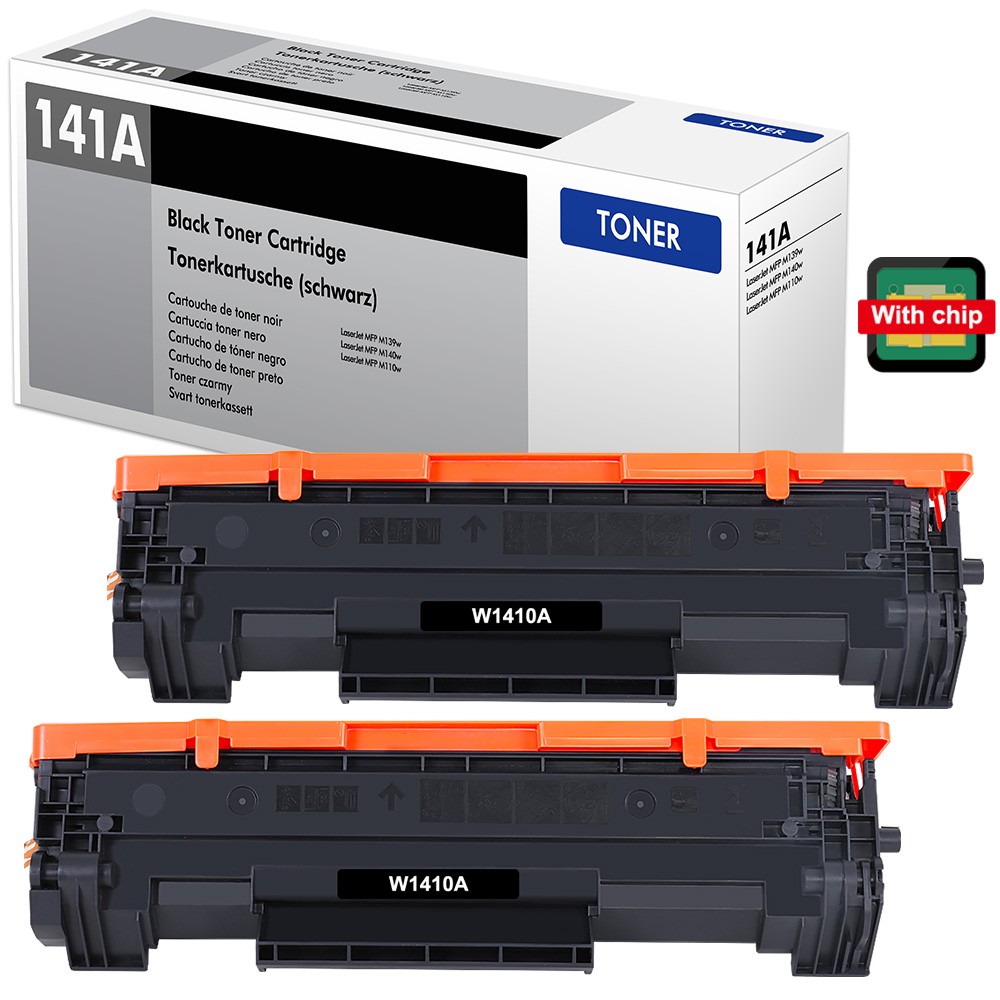 2 Pack 141A W1410A Toner WITH CHIP Fits for HP LaserJet MFP M140w M139w M110w AE