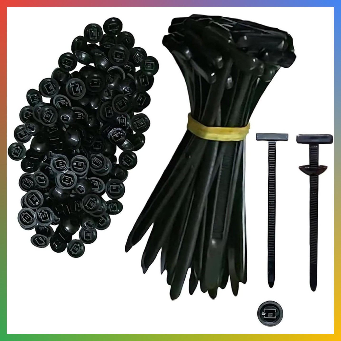 50PCS Nylon Universal Cable Tie Buckle, Heavy Duty Self-Locking Nylon Zip Ties H