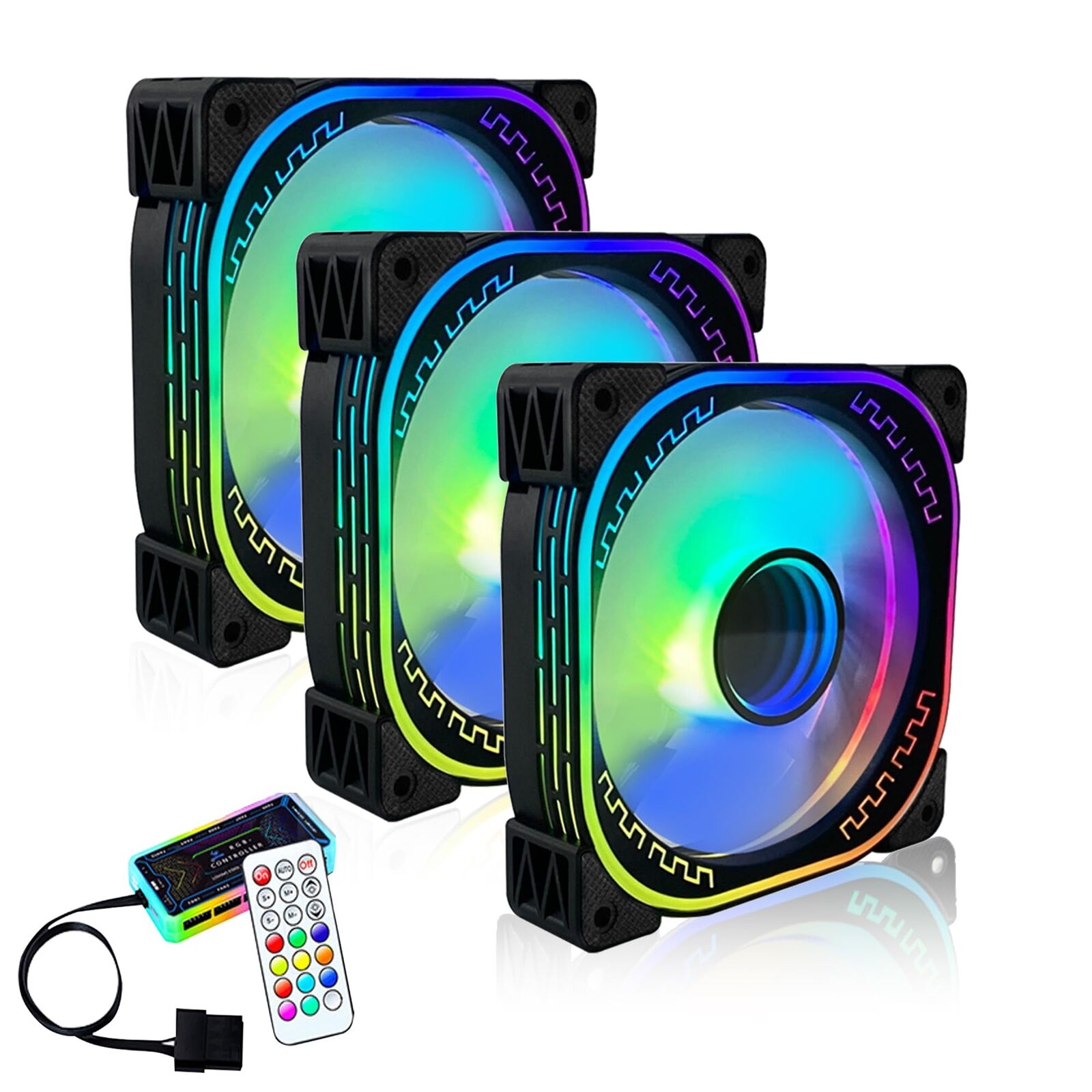 120mm RGB Case Fans 12V Quiet Gaming PC Computer LED CPU Cooler Chassis Fans ...