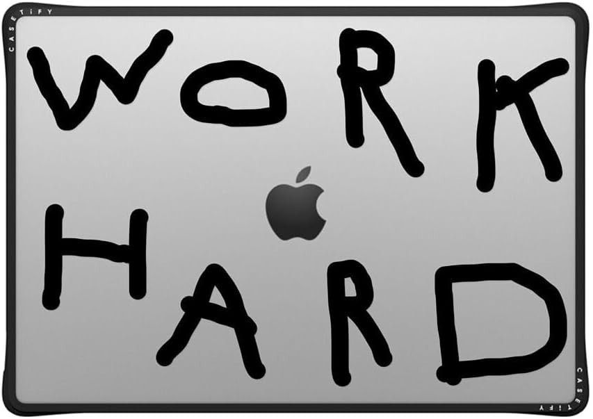 Elegant Work Hard Black MacBook Pro 16" Case - Cushioned & Scratch-Resistant