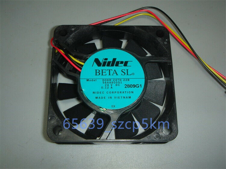 1pcs Nidec D06R-24TH 22B Fan 24V 0.1A 60x60x15mm 3-Pin Case Cooling Fan