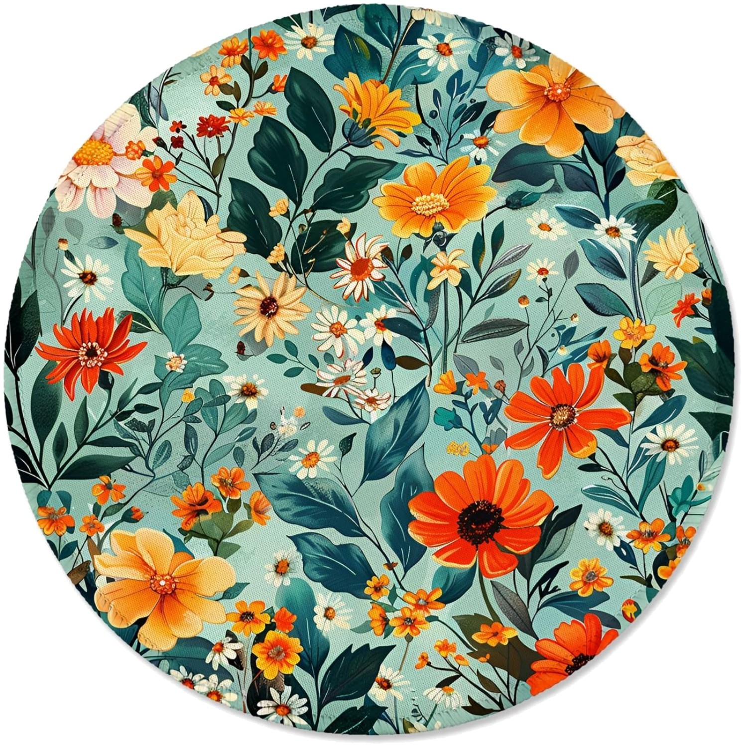 Beautiful Floral Round Mouse Pad - 8.7” Waterproof Non-Slip Design for Gamers
