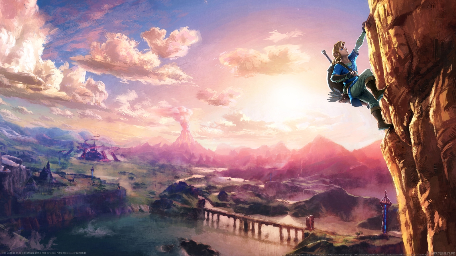 Landscape the legend of zelda link wii u nintendo rock Custom Gaming Mat Desk
