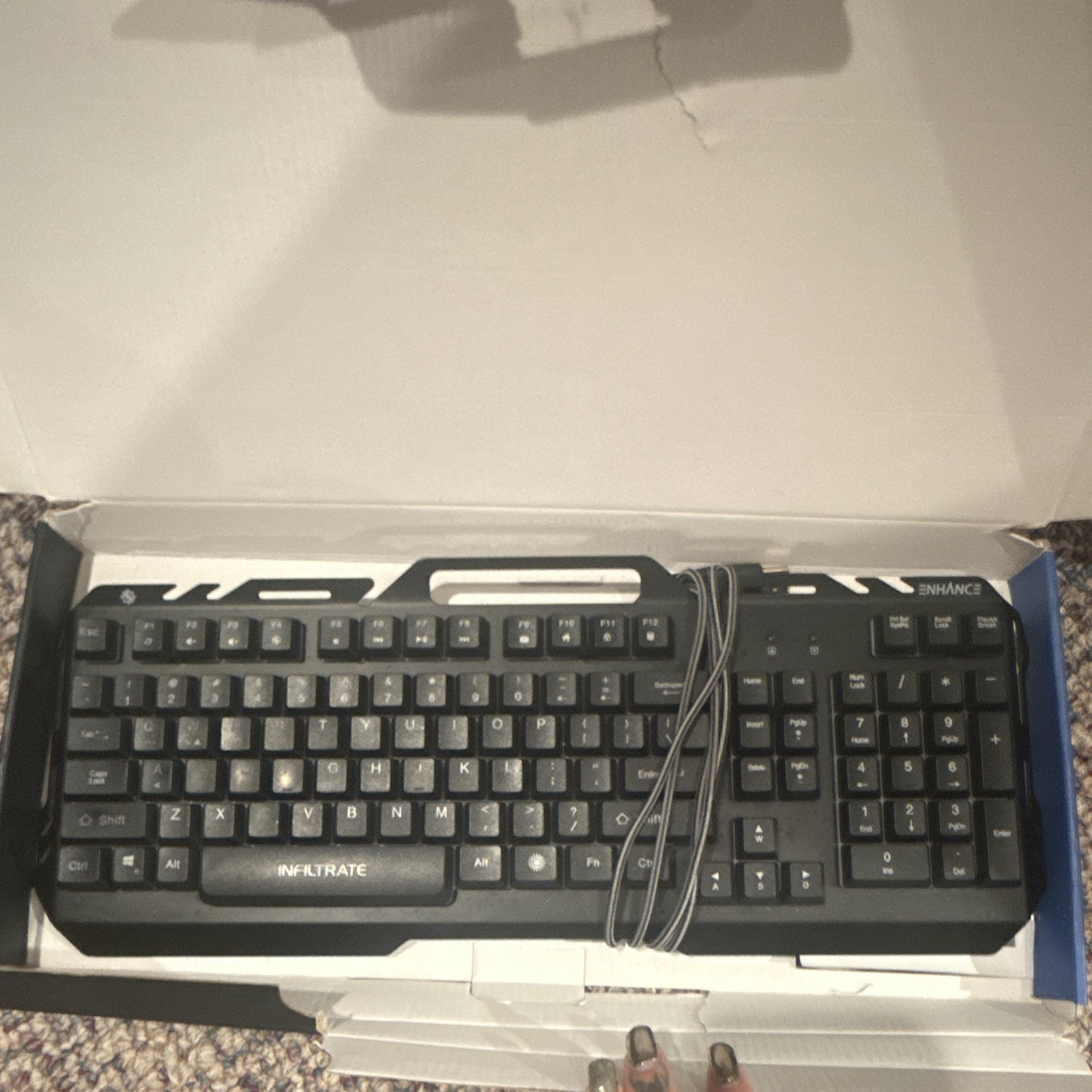 ENHANCE Infiltrate KL2 Illuminated LED USB Wired Gaming Keyboard Black QWERTY