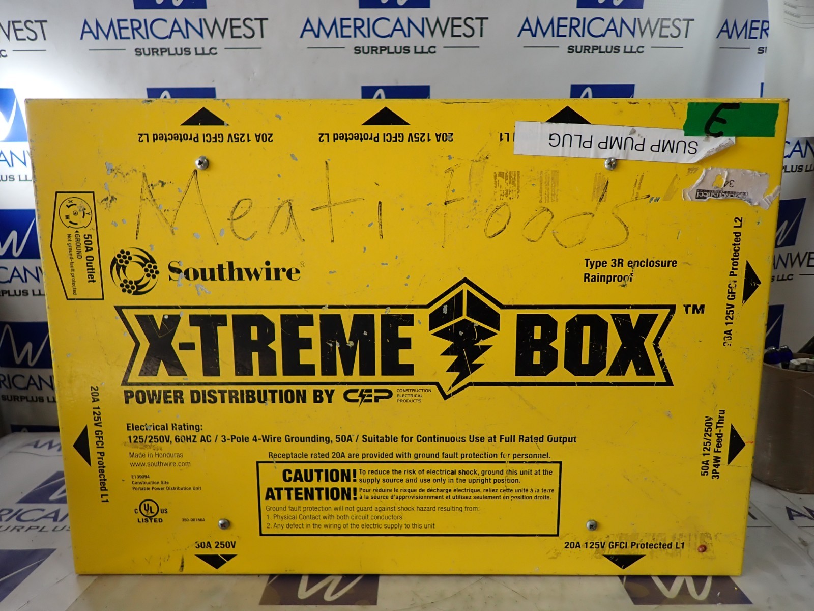 Southwire Portable Power Distribution Unit 6506UGSX X-TREME Box 50 amp 3R 4524