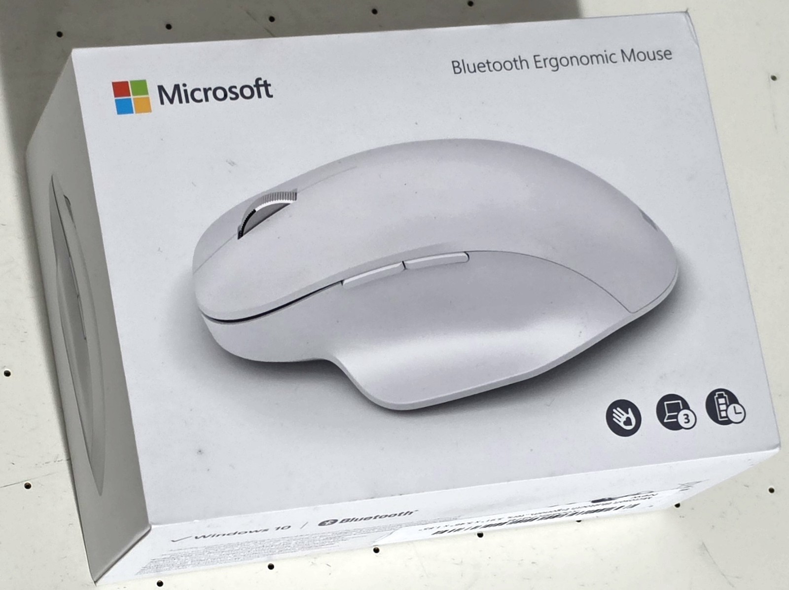 Microsoft Bluetooth Ergonomic Wireless Optical Mouse White 3-Button 1955 DPI