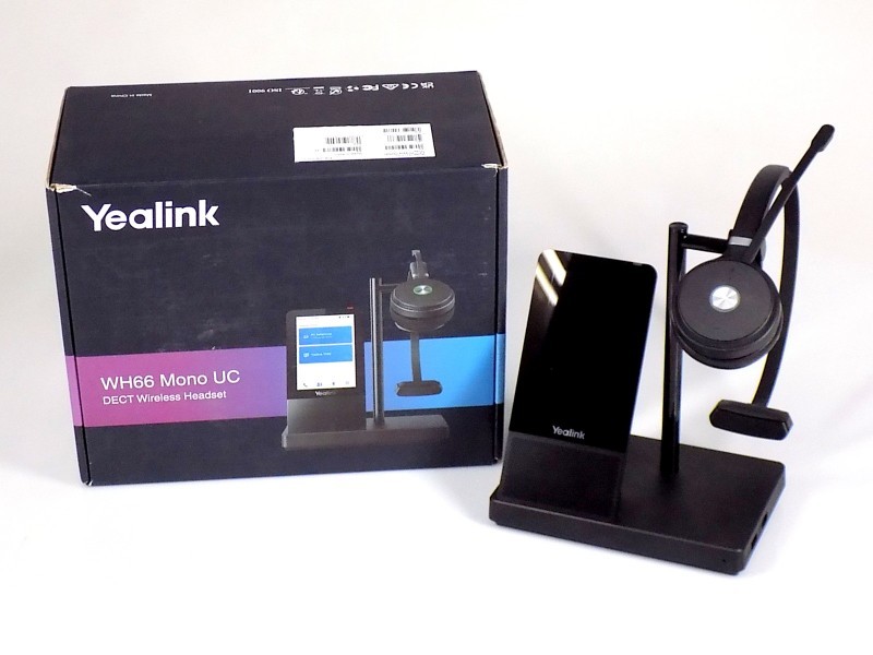 Yealink WH66 Mono DECT UC Headset - Wireless, Lightweight, 330° Microphone, Black NEW
