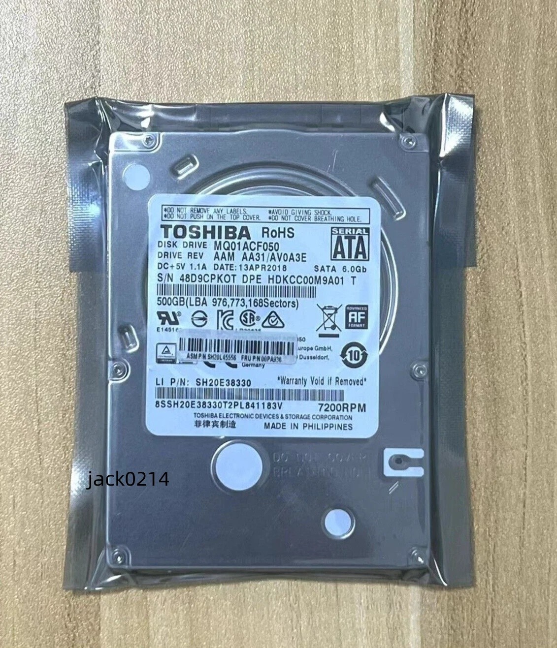 NEW Toshiba MQ01ACF050 500GB 7200 RPM SATA 6.0Gb/s 2.5" Laptop HDD bare Drive