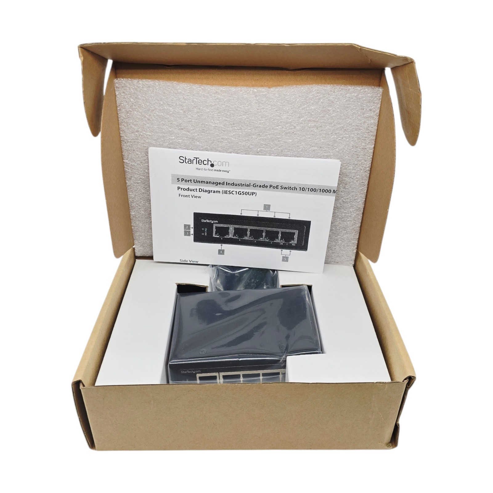 StarTech Industrial 5 Port Gigabit PoE Unmanaged Switch IP-30 IESC1G50UP