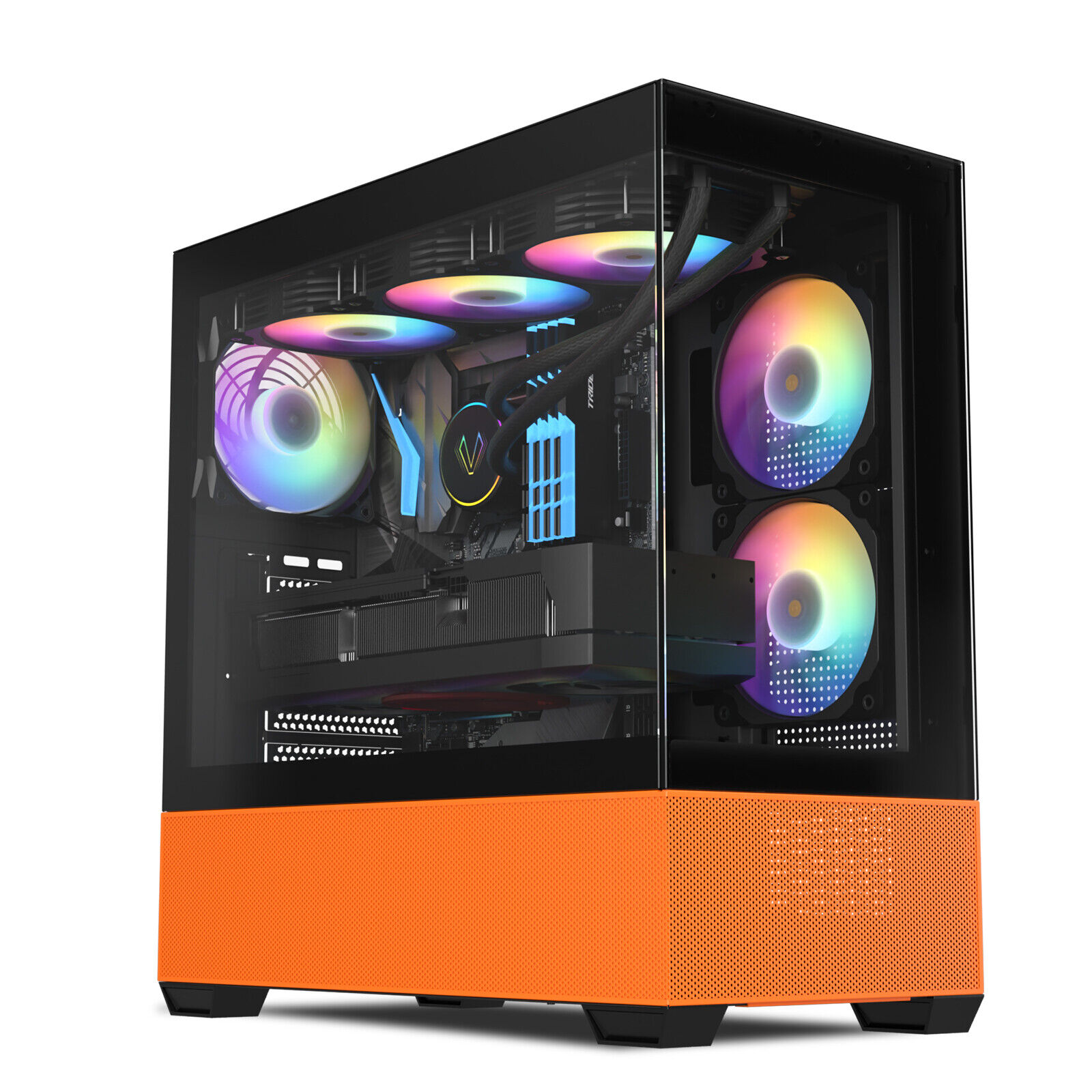 Vetroo K3 Mid-Tower ATX Micro-ATX PC Gaming Case Tempered Glass w/120mm ARGB Fan