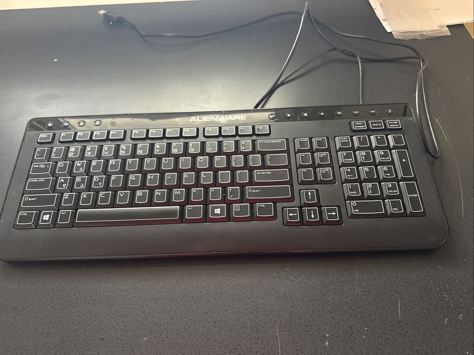 Alienware SK-8165 Black Gaming Keyboard Wired USB Tested