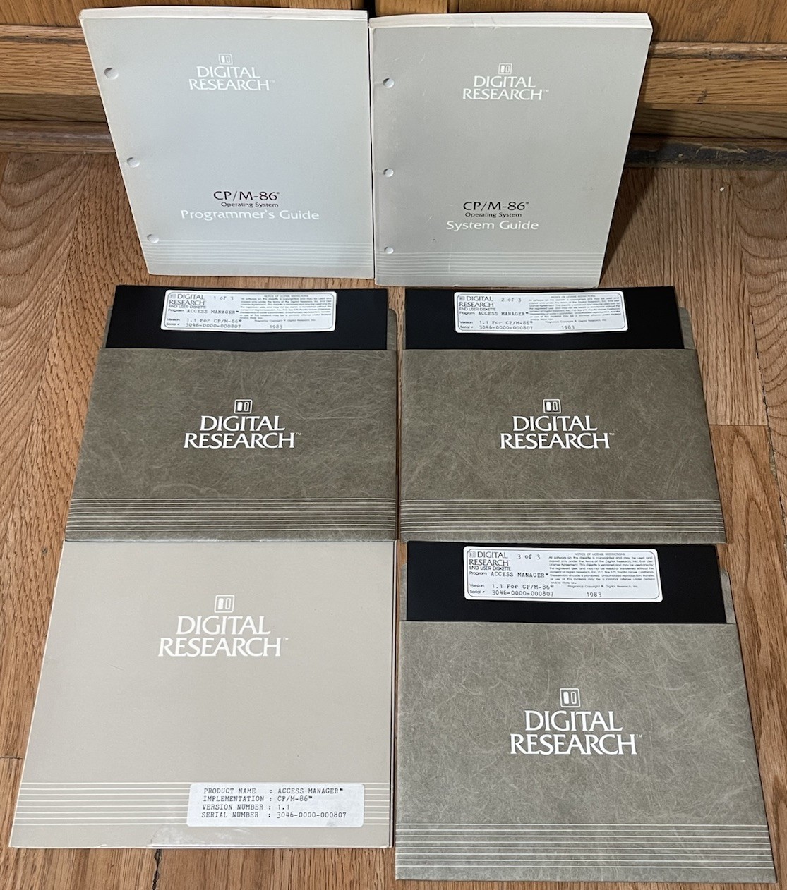 Rare Digital Research 1983 Access Manager CP/M-86 1.1 Disk Set Programmer Guide