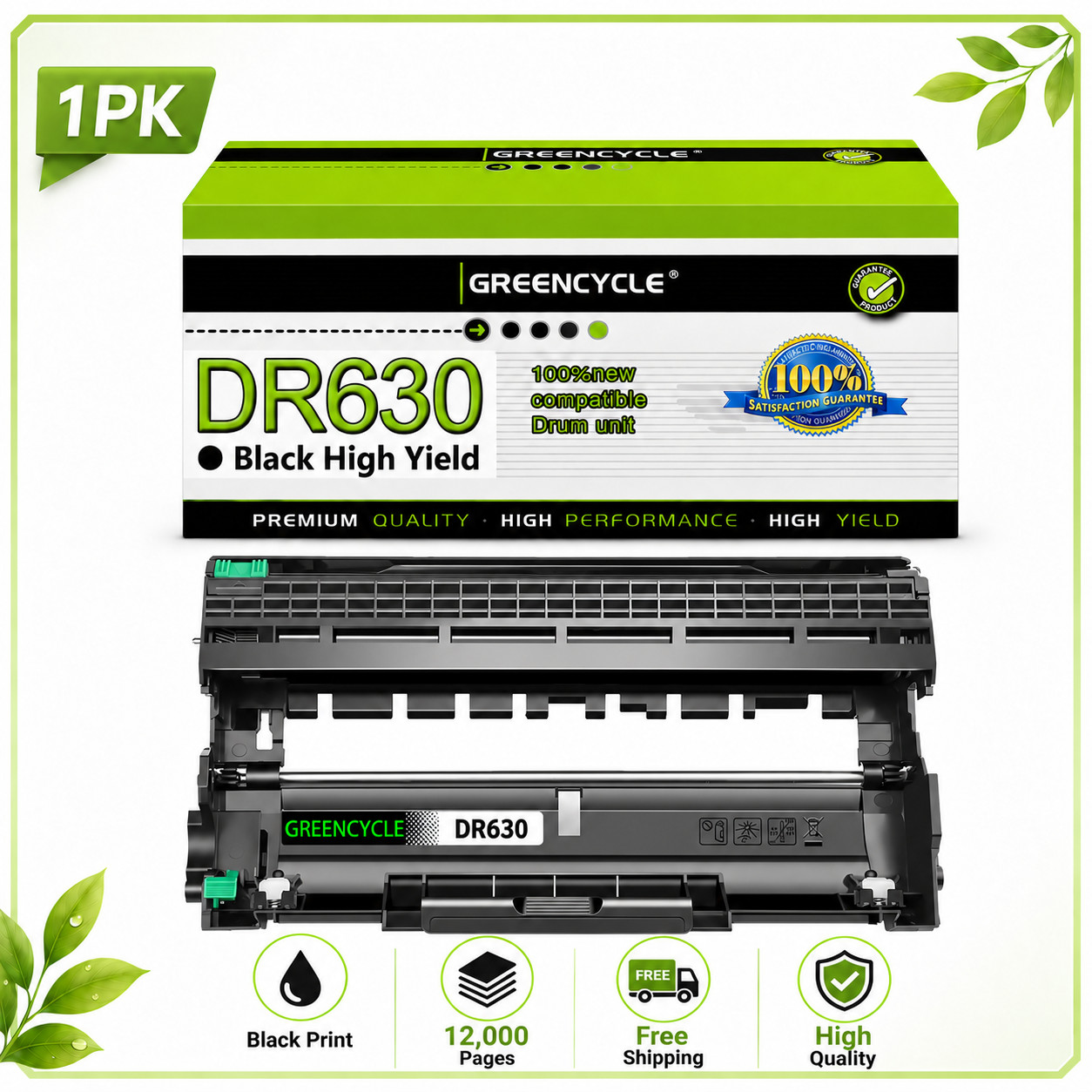 GREENCYCLE DR630 Drum Units Compatible with Brother MFC-L2700DW L2720DW L2740DW