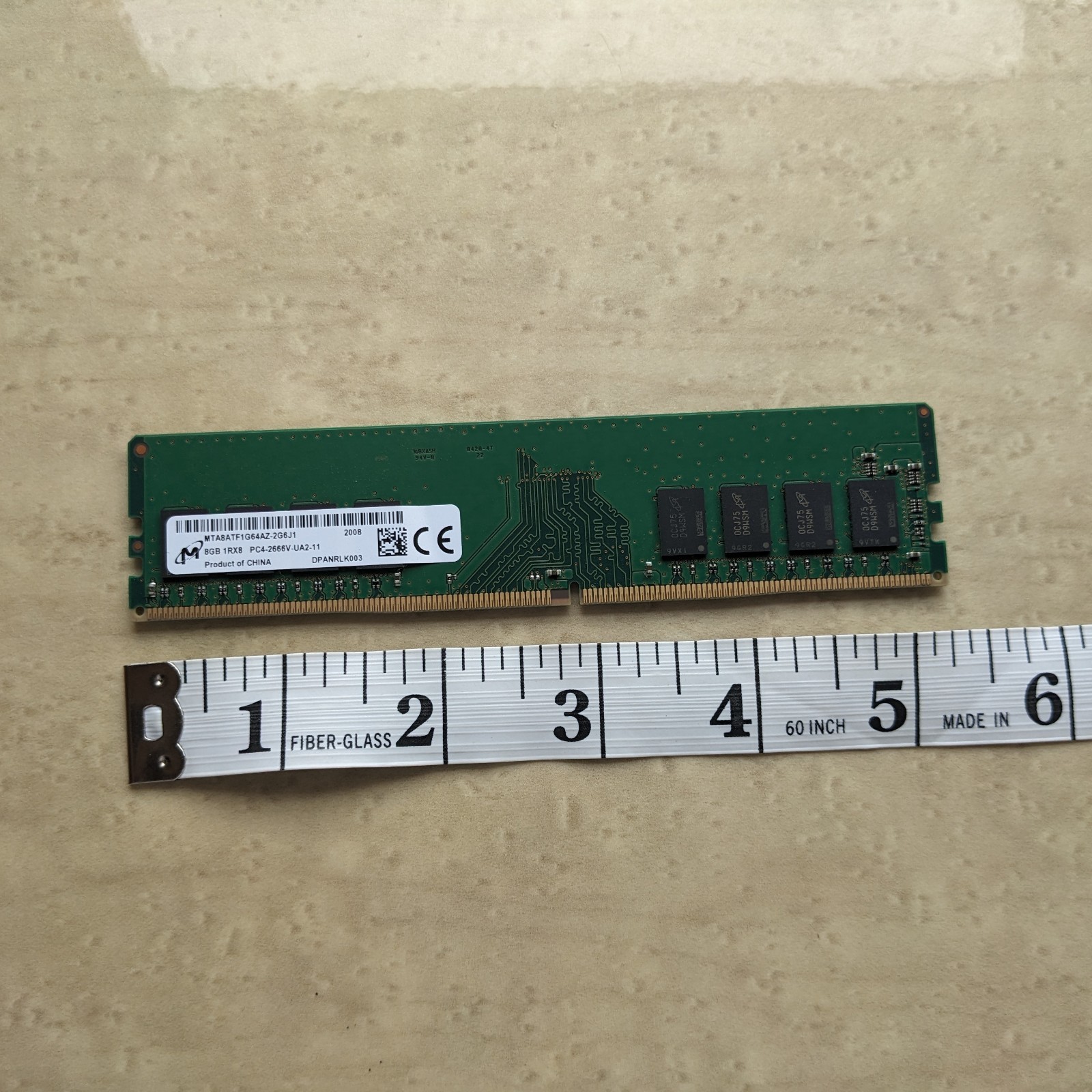Micron MTA8ATF1G64AZ-2G6J1 8GB PC4-2666V-UA2-11 1Rx8 Memory