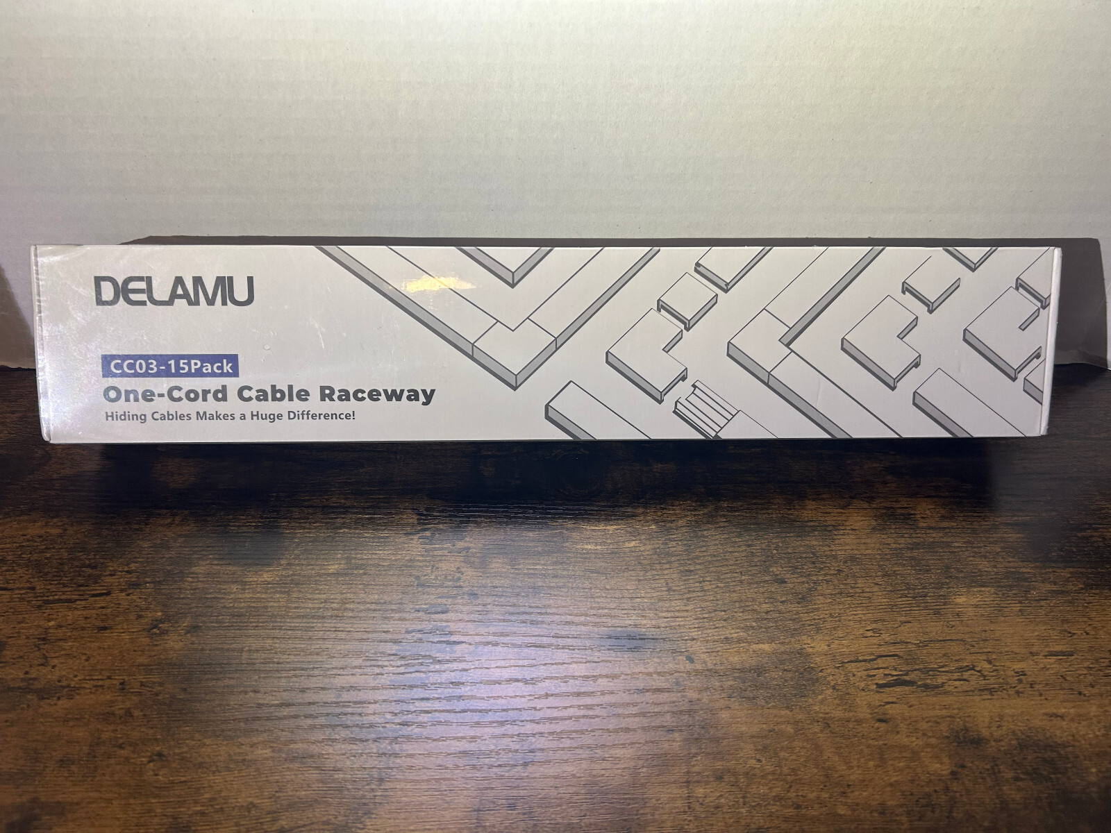NEW Delamu 15 Pack Cord Hider Cable Raceway Cover For Wires On Wall  CC03 SEALED